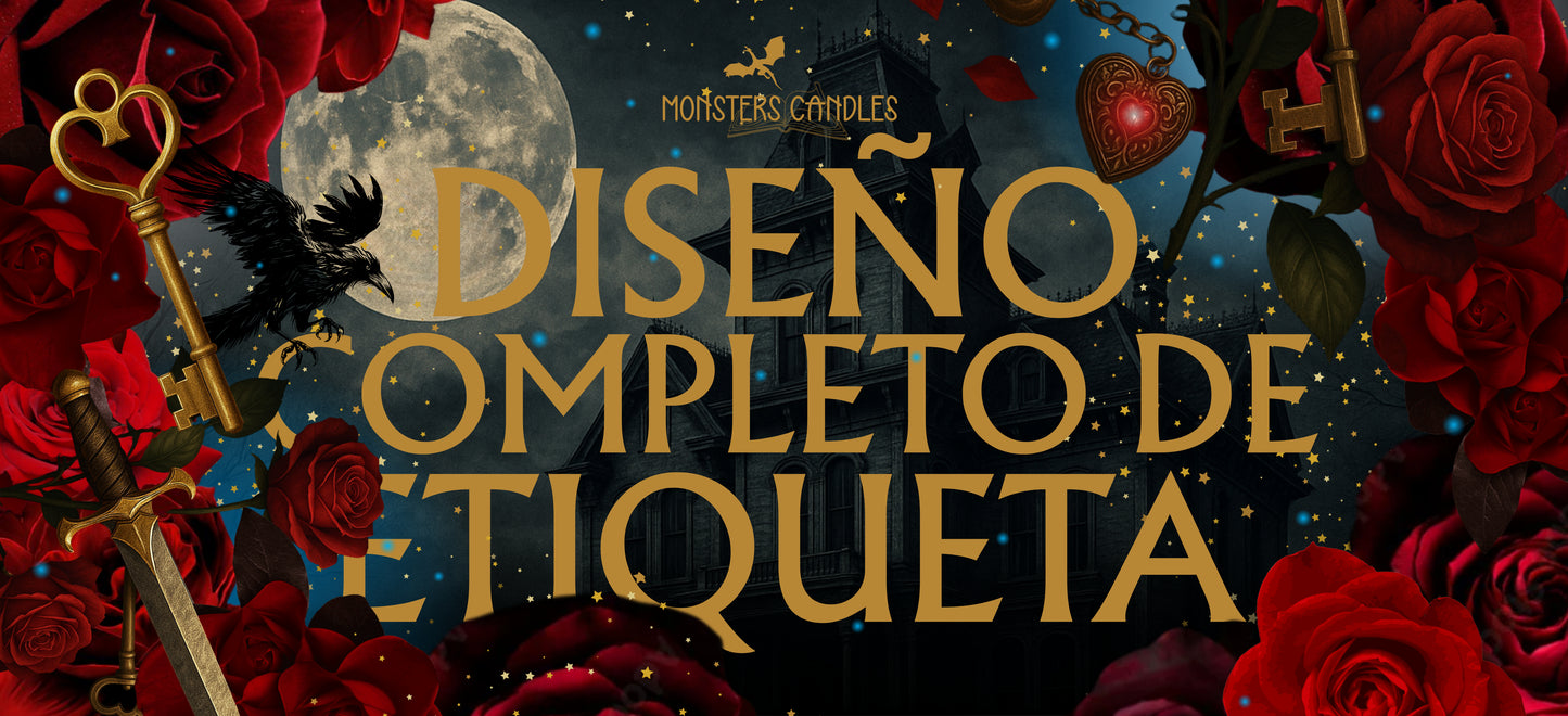 Diseño completo de etiqueta - Monsters Candles ® - Velas Literarias