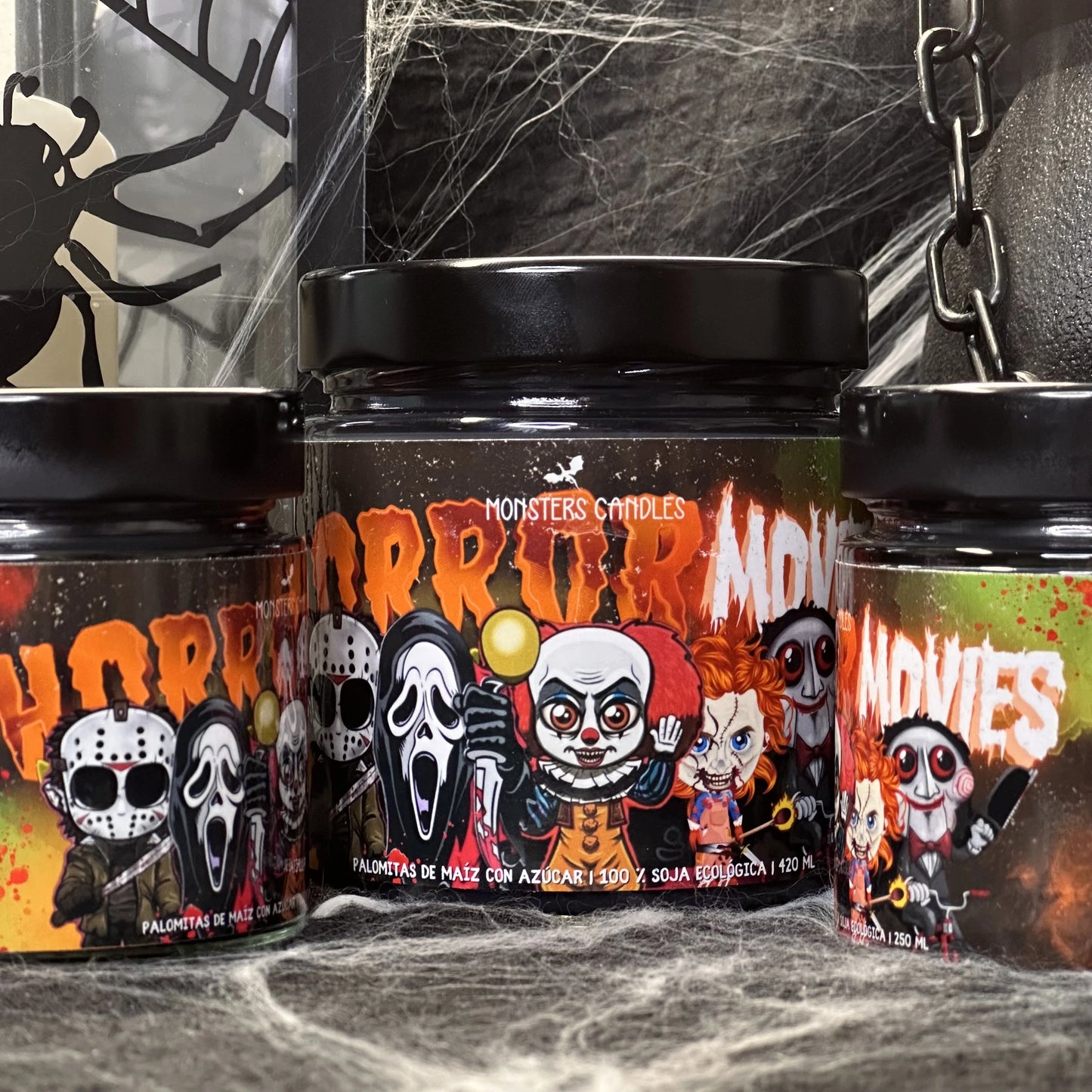 Vela "Horror Movies” Colección Halloween - Monsters Candles ® - Velas Literarias artesanas de soja 100% ecológica
