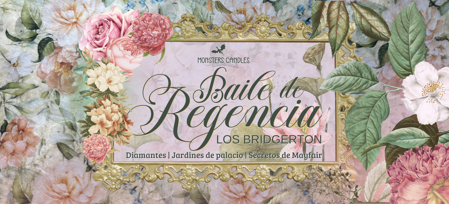 Vela "Baile de Regencia" Los Bridgerton - Monsters Candles ® - Velas Literarias artesanas de soja 100% ecológica