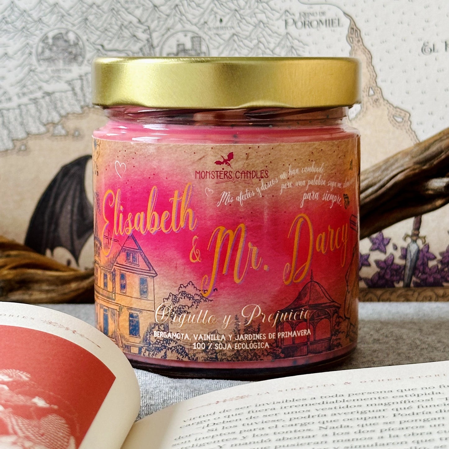 Vela “Atardeceres en Pemberley” Orgullo y Prejuicio - Monsters Candles ® - Velas Literarias artesanas de soja 100% ecológica