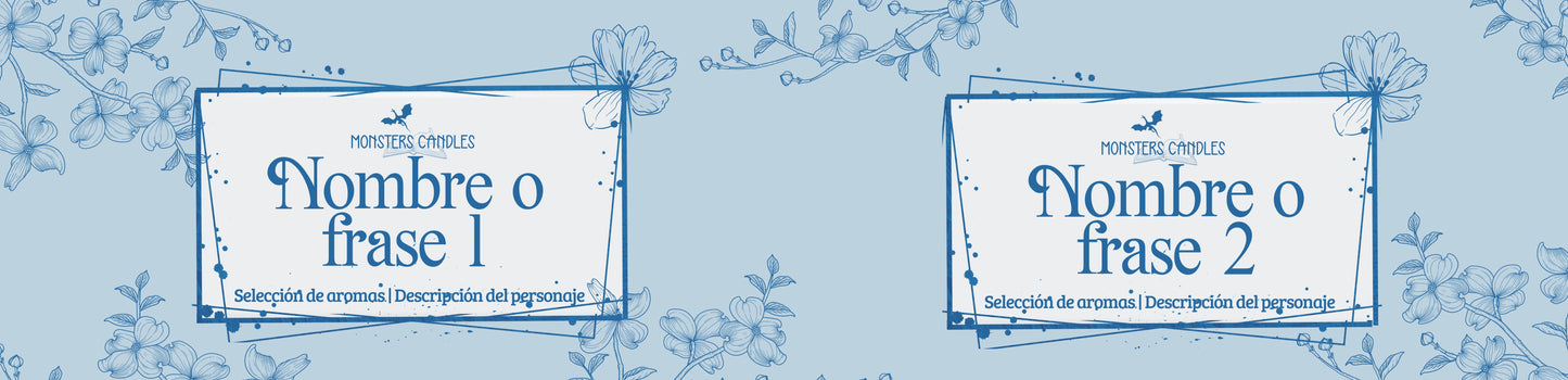 Doble Etiquetado (Desde +4€) - Monsters Candles ® - Velas Literarias artesanas de soja 100% ecológica