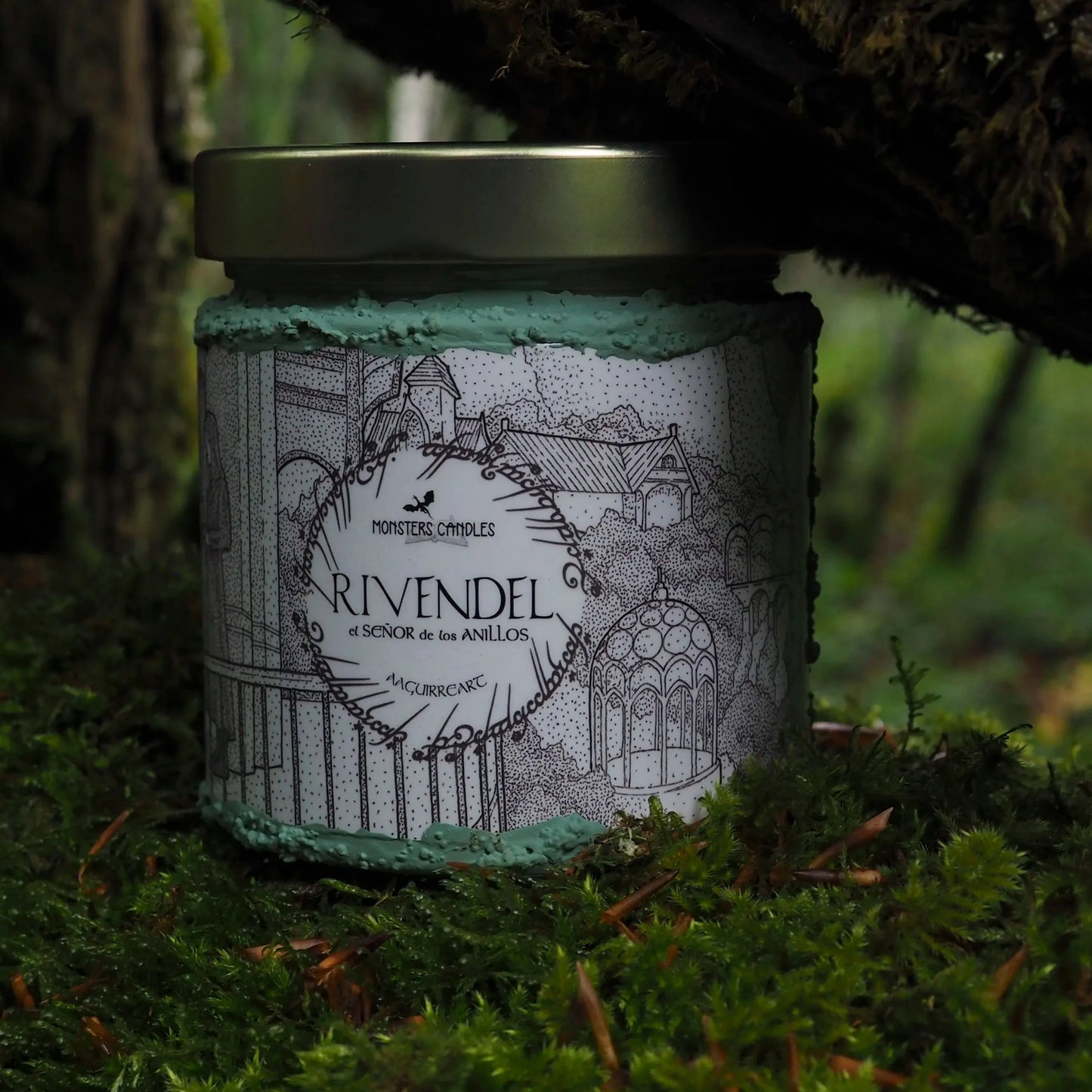 Vela "Rivendel" El Señor de los Anillos x @aaguirreart - Monsters Candles ® - Velas Literarias artesanas de soja 100% ecológica
