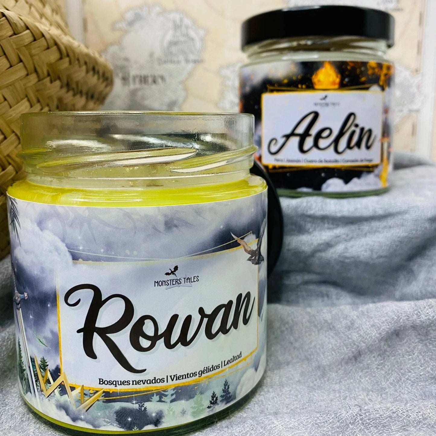 Vela “Rowan Whitethorn” Trono de Cristal - Monsters Candles ® - Velas Literarias artesanas de soja 100% ecológica