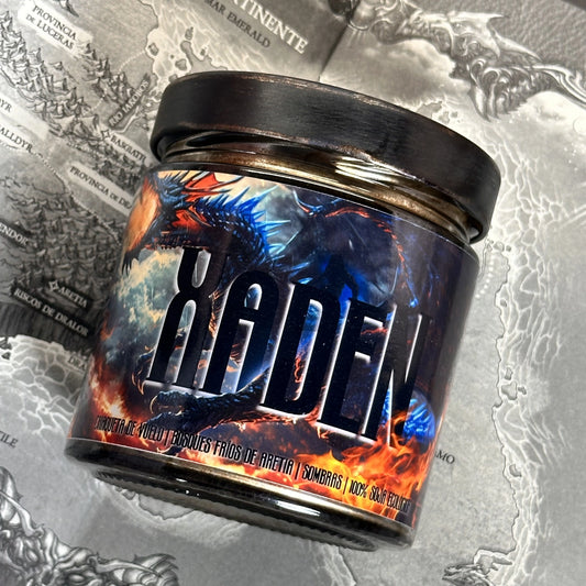 Vela "Xaden Riorson" Fourth Wing / Alas de Sangre - Monsters Candles ® - Velas Literarias artesanas de soja 100% ecológica