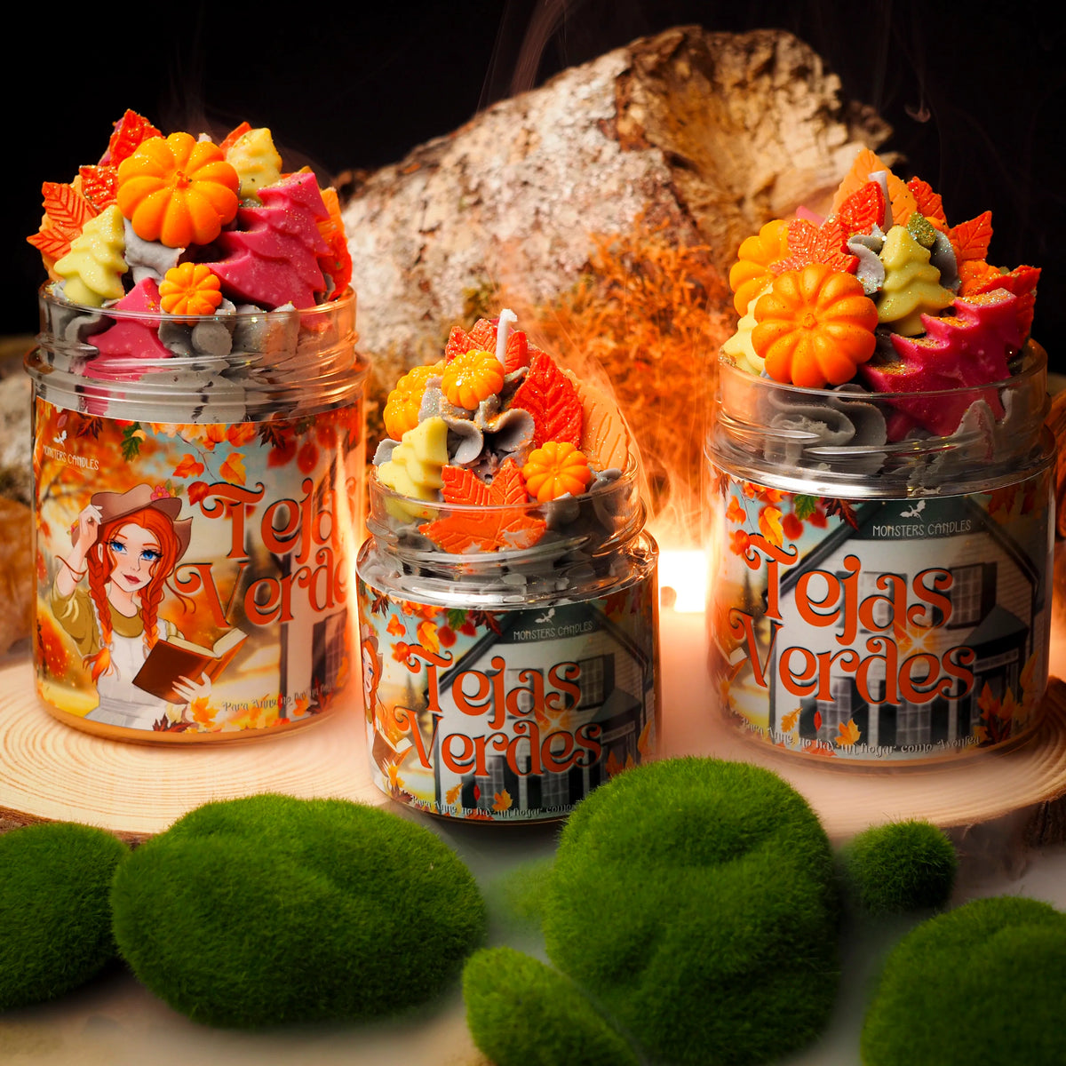 Vela “Tejas Verdes" x @wickedbeaart_ - Monsters Candles ® - Velas Literarias