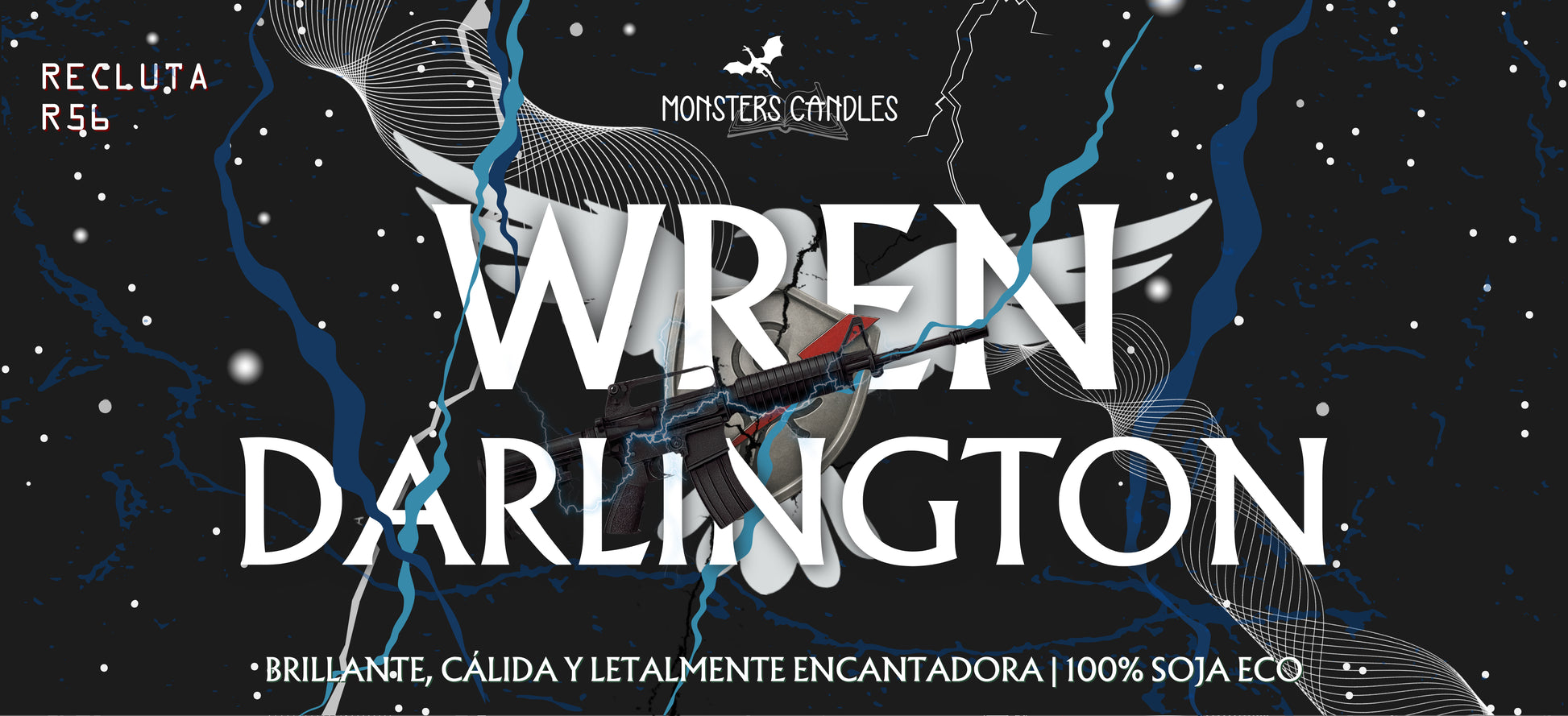 Vela “Wren Darlington" Élite Plateada - Monsters Candles ® - Velas Literarias