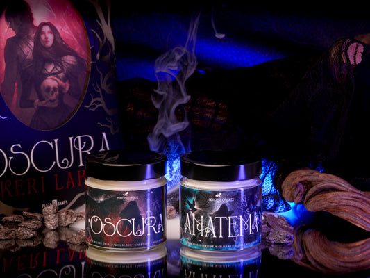 Pack Vela Clásica Anatema + Vela Clásica Oscura de Keri Lake - Monsters Candles ® - Velas Literarias