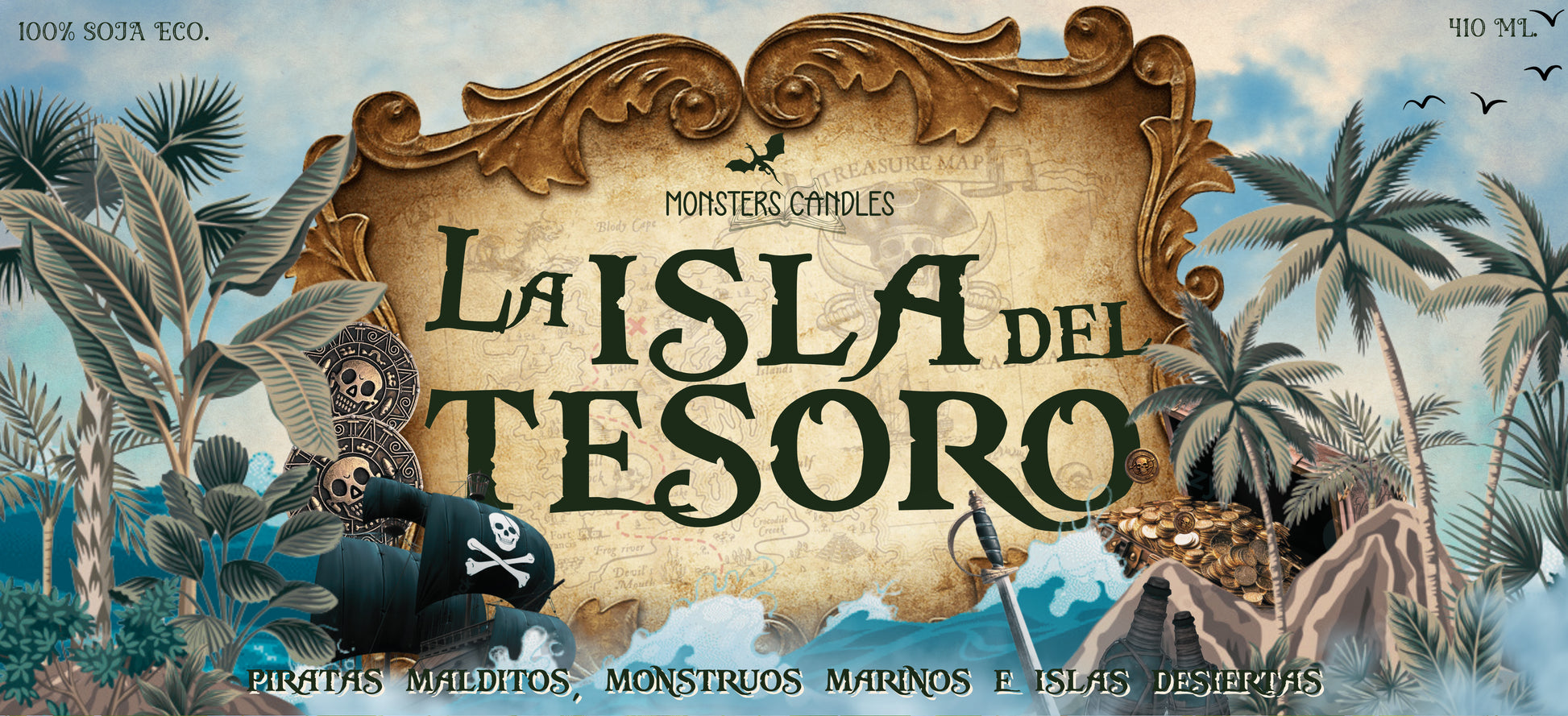 Vela "La Isla del Tesoro" - Monsters Candles ® - Velas Literarias