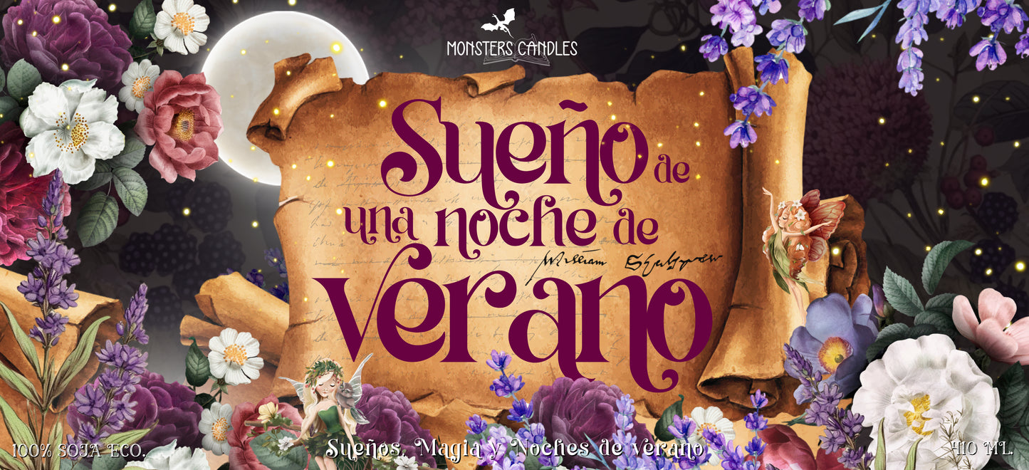 Vela "Sueño de una Noche de Verano" William Shakespeare - Monsters Candles ® - Velas Literarias