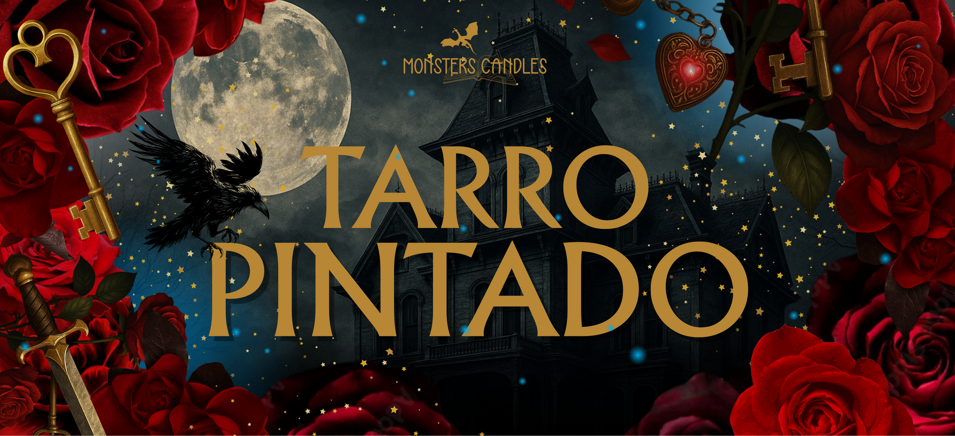 Vela con tarro pintado a mano - Monsters Candles ® - Velas Literarias