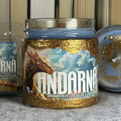 Vela "Andarna" Fourth Wing / Alas de Sangre - Monsters Candles ® - Velas Literarias artesanas de soja 100% ecológica