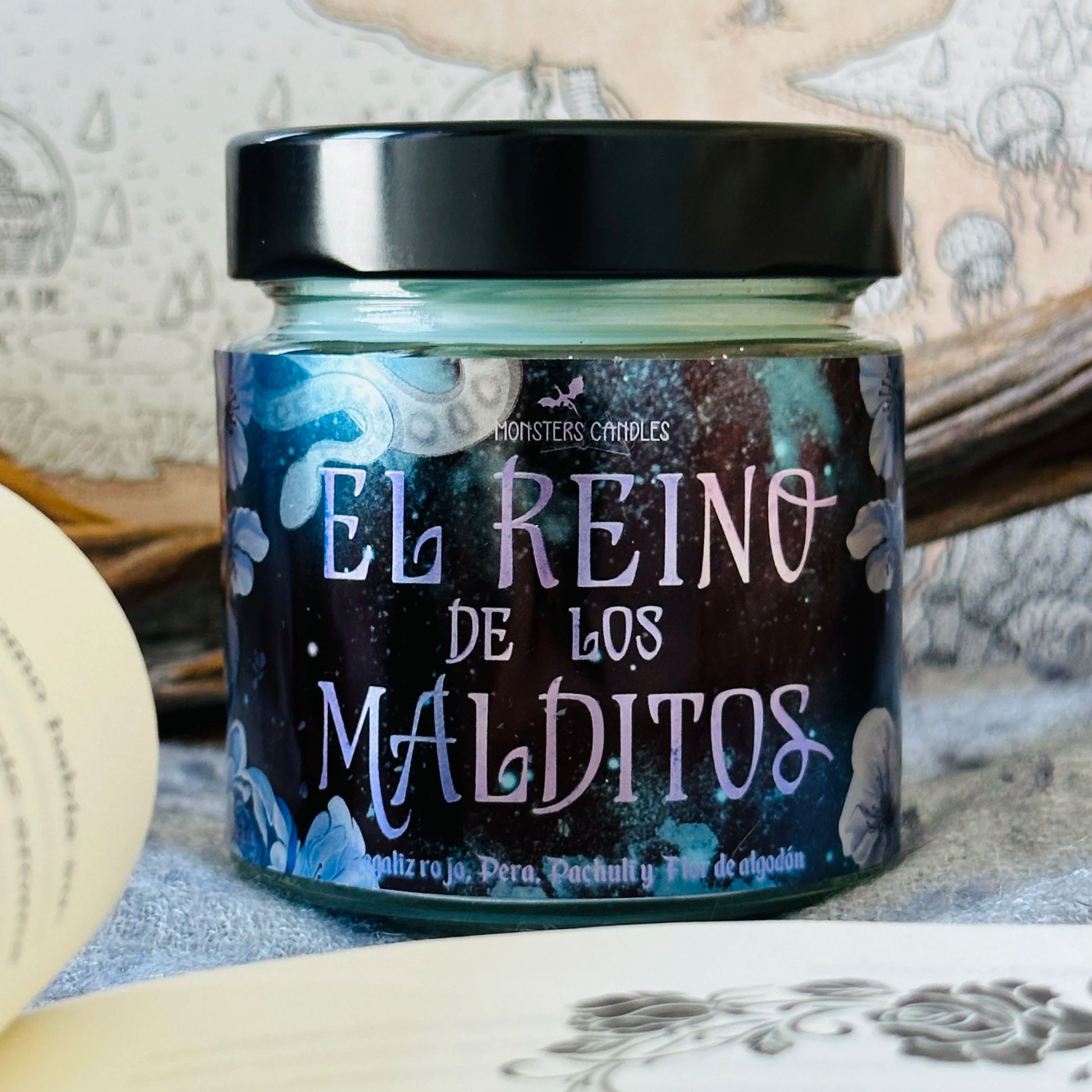 Vela "El Reino de los Malditos - Los siete círculos del Infierno" Kerri Maniscalco - Monsters Candles ® - Velas Literarias artesanas de soja 100% ecológica