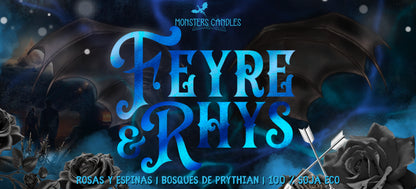 Vela "Feyre y Rhys" Colección Parejas de la literatura - Monsters Candles ® - Velas Literarias artesanas de soja 100% ecológica