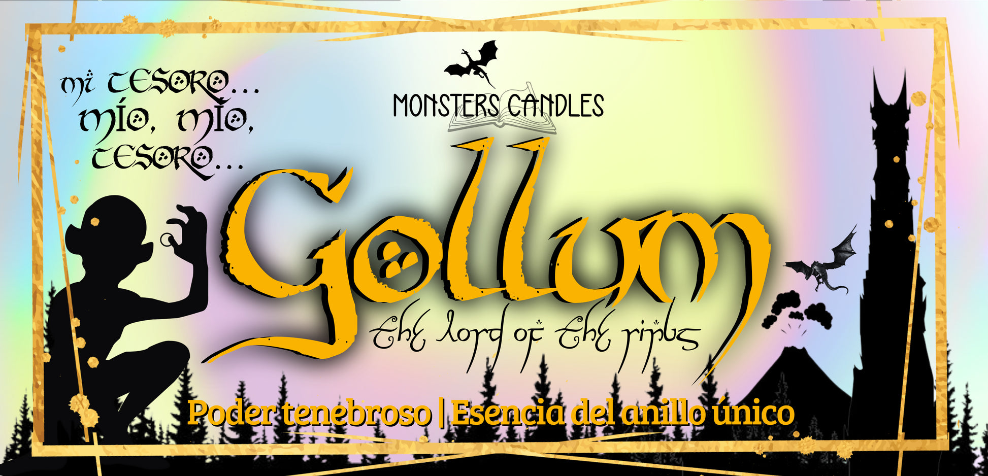 Vela “Gollum” El Señor de los Anillos - Monsters Candles ® - Velas Literarias artesanas de soja 100% ecológica