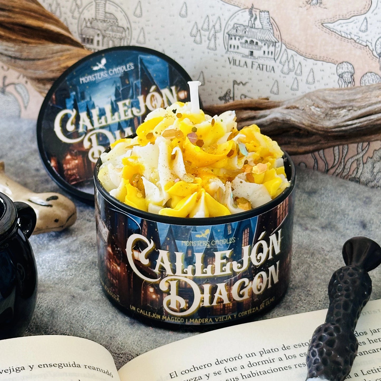 Vela “Callejón Diagon” Colección Harry Potter - Monsters Candles ® - Velas Literarias artesanas de soja 100% ecológica