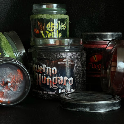 Vela "Colacuerno Húngaro" Harry Potter - Monsters Candles ® - Velas Literarias artesanas de soja 100% ecológica