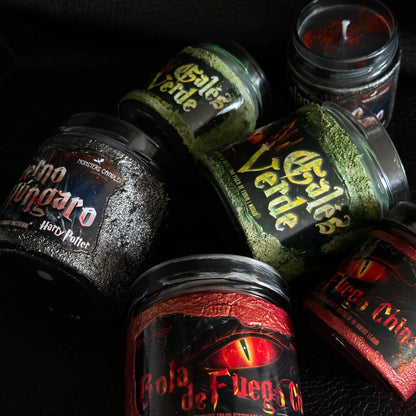 Vela "Galés Verde" Harry Potter - Monsters Candles ® - Velas Literarias artesanas de soja 100% ecológica