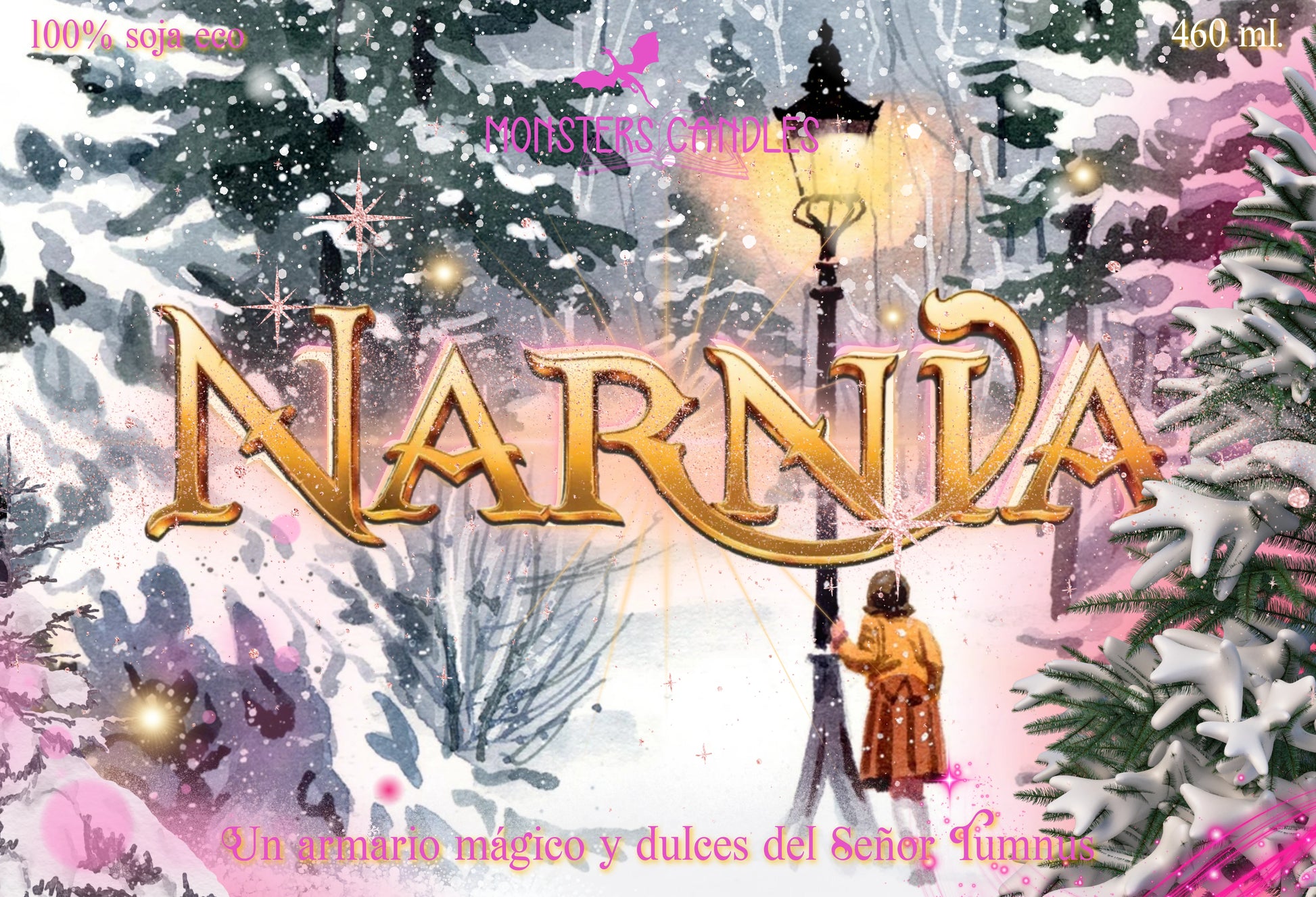 Vela “Narnia” Colección Navidad - Monsters Candles ® - Velas Literarias artesanas de soja 100% ecológica