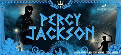 Vela "Percy Jackson" de Rick Riordan - Monsters Candles ® - Velas Literarias artesanas de soja 100% ecológica