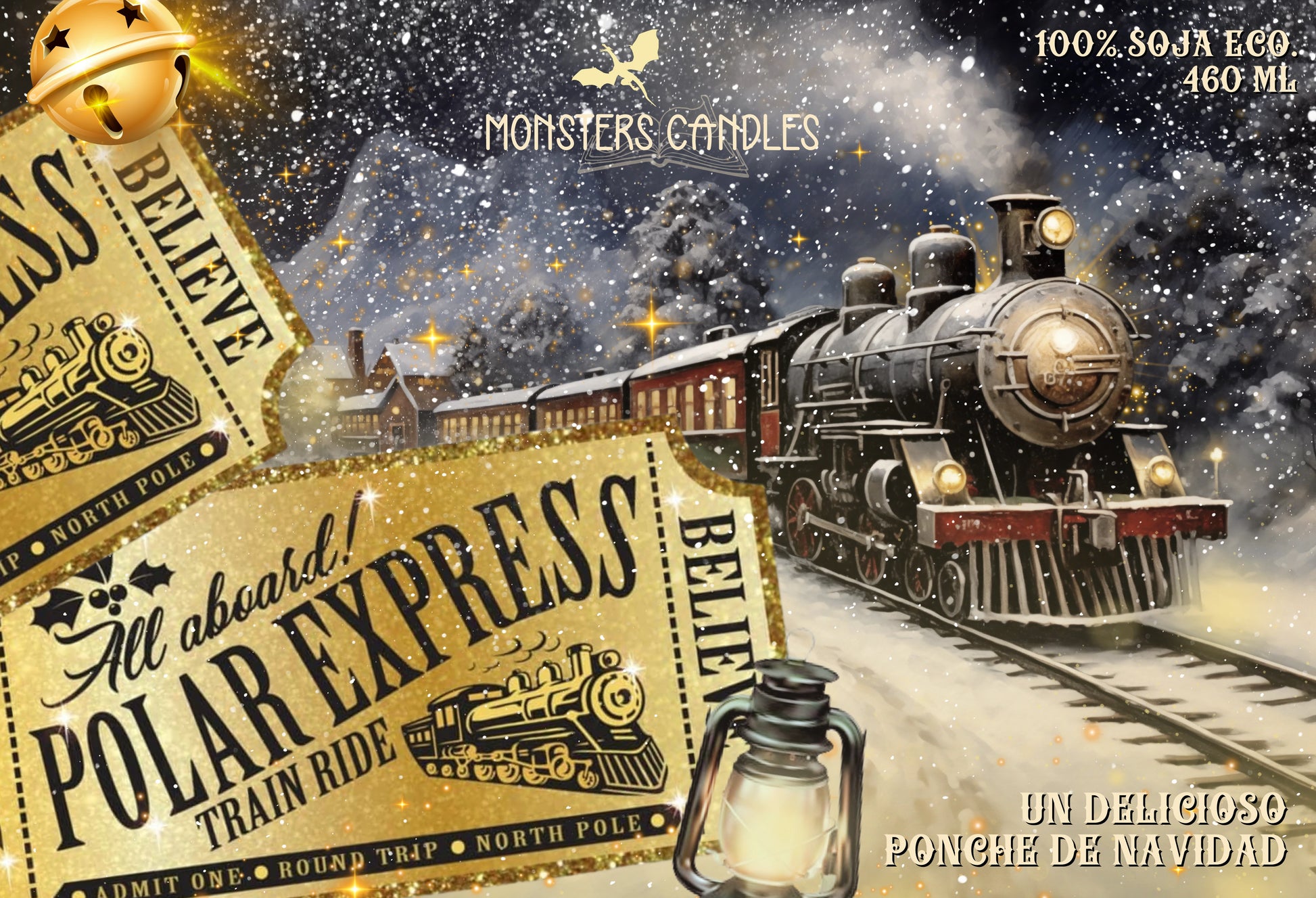 Vela “Polar Express” Colección Navidad - Monsters Candles ® - Velas Literarias artesanas de soja 100% ecológica