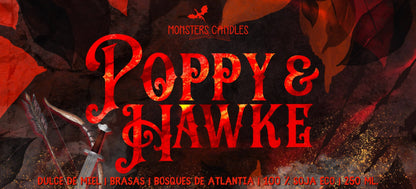 Vela "Poppy y Hawke" De Sangre y Cenizas | Monsters Candles ® - Velas Literarias