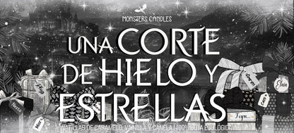 Vela "Una Corte de Hielo y Estrellas” Edición Exclusiva - Monsters Candles ® - Velas Literarias artesanas de soja 100% ecológica