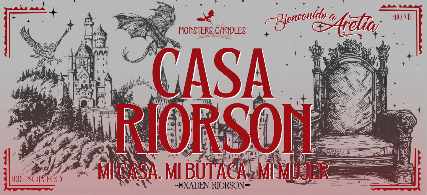 Vela "Casa Riorson" Alas de Sangre / Alas de Hierro | Monsters Candles ® - Velas Literarias